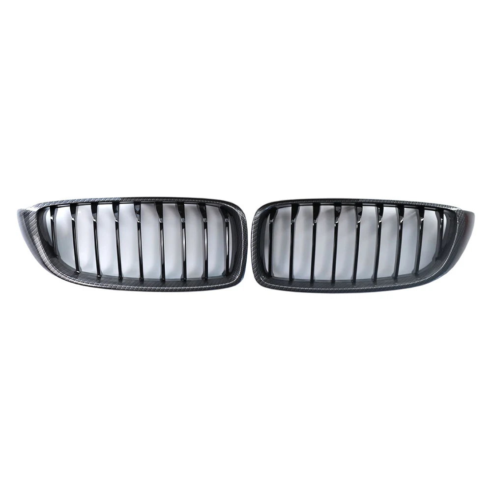 2Pcs Car Front Kidney Grille Replacement Grills For BMW 4 Series F32 F33 2013 2014 2015 2017 Carbon Fiber ABS Auto Accessories