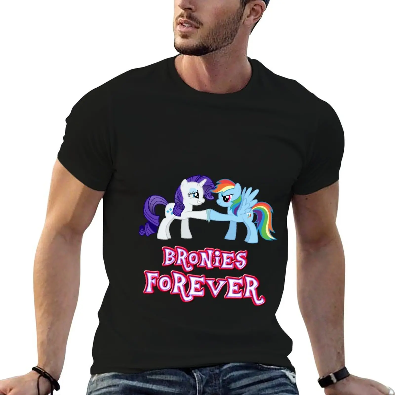 Bronies Forever (No Heart) 4 T-Shirt Aesthetic clothing blue archive cute tops oversized t shirt plain t shirts men