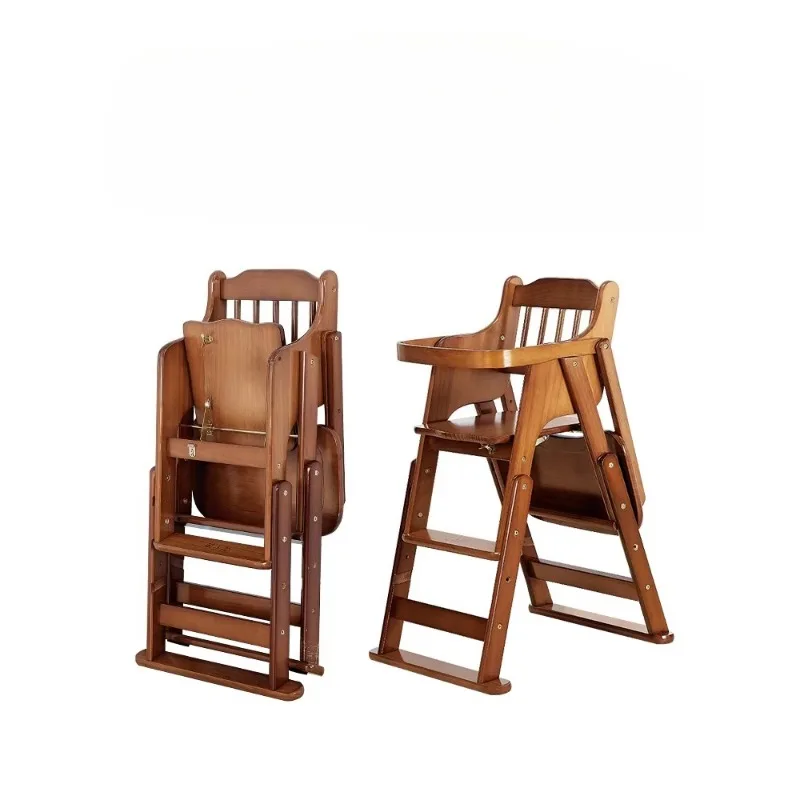 

Children's Dining Table Chair Portable Multifunctional Foldable Seat Solid Wood Dining Chair