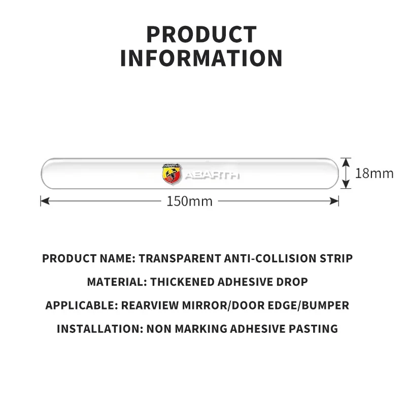 Transparent Anti-collision Strips Silicone Car Door Scratch Protection Sticker For Fiat Abarth 595 Abarth 500 Abarth 124 Spider - view 6