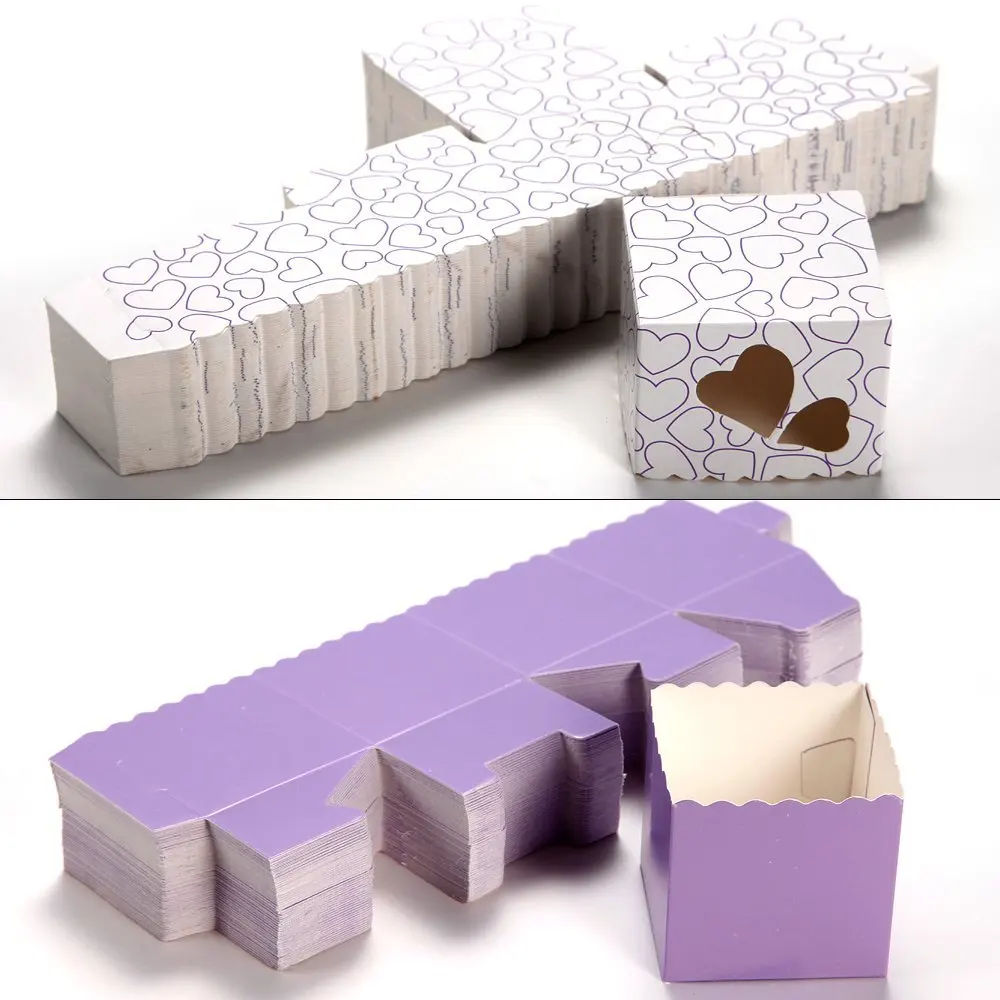 AT13 100 x caja un dragado boda corazón decoración de mesa de bautismo + cinta de seda