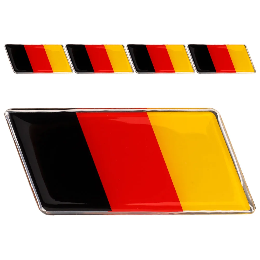 

5pcs Car Stickers Decals National Flag Aluminum Alloy Scratch Protection Vehicle Parts Accessories Car Exterior Decor