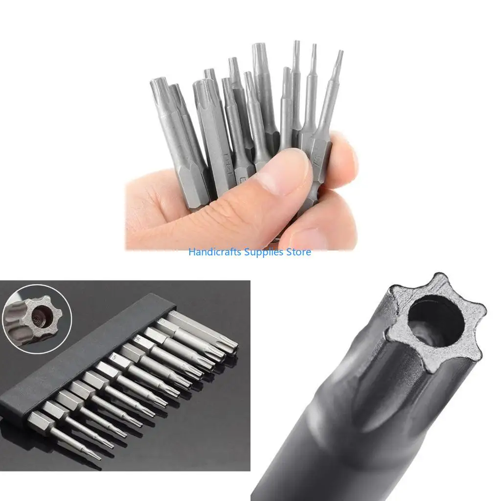 R1wa Profession Screwdriver Drill بت 50 مم 1/4 بوصة T5-T40 Torx Head Bits للوحة الخشب الصلبة MDF لوحة جسيمات