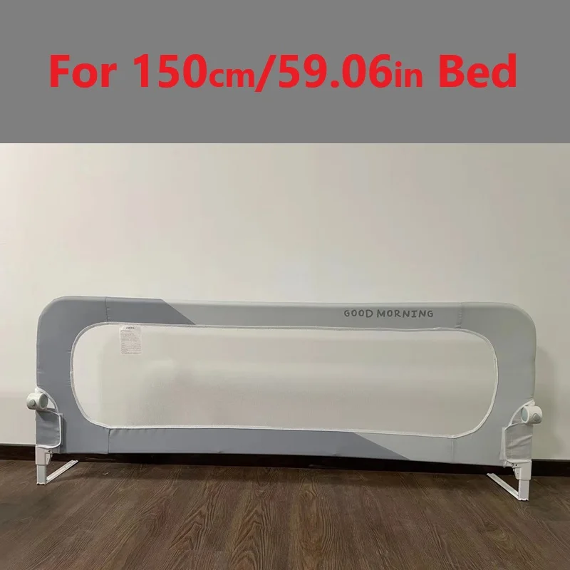 IMBABY 150CM Bed Guardrail Adjustable Baby Safety Bed Barrier One Click Folding Bed Rail Guard for Kids Baby Sleeping Safety