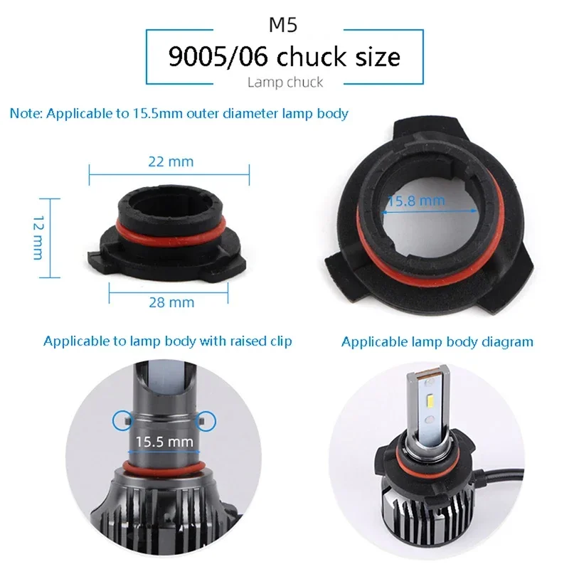 2PCS/lot Car LED Headlight Bulb Base Adapter Socket Holder HB4/HB3/H11/H7/H4/H3/H1 Head Lamp Retainer Clips
