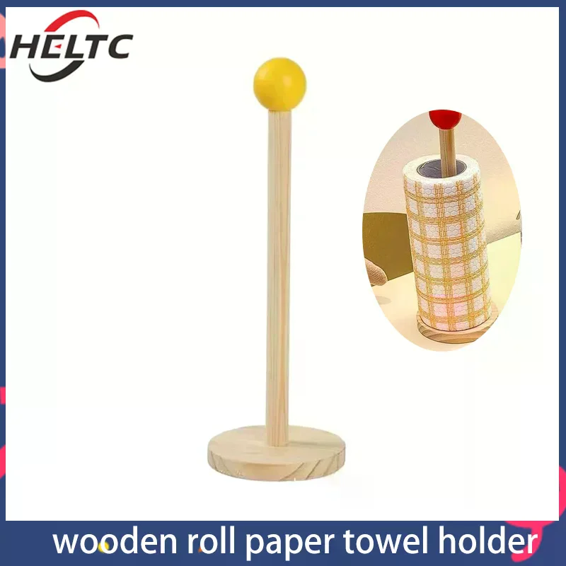 

Wood Toilet Paper Holder No Drill Kitchen Storage Tissue Hanger Bathroom Accessories AntiSlip Vertical Tissue Holder Tissue Rack