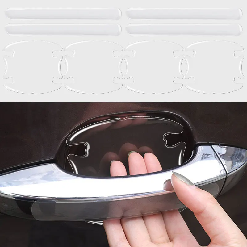 4-teiliger Türgriff-Schutz – Transparentes Lackschutz-Set, universelles Autozubehör – Passend für alle Modelle, Limousine/SUV/LKW