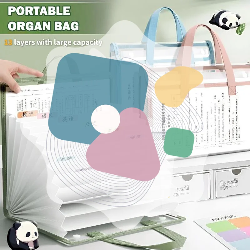 

A4 Portable Accordion File Organizer 13 Pocket Expanding File Folder School Office Student Supplies Business Document Organizer