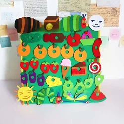 Hungry Caterpillar juguete de fieltro, libros de imágenes en inglés, ayudas para la enseñanza, clases abiertas, regalos para niños, juguetes triangulares