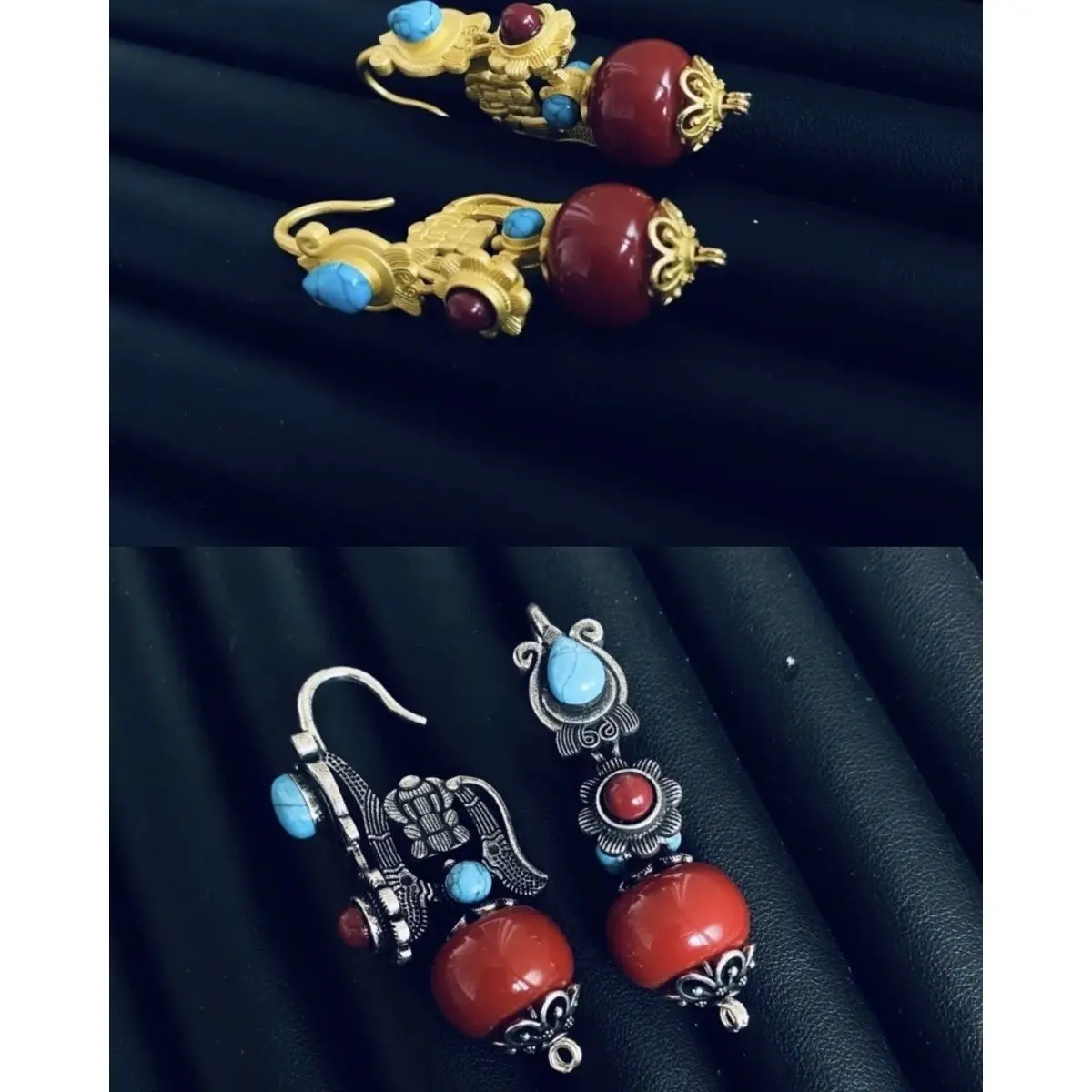

New women's Tibetan earrings fashion single item retro style does not fade