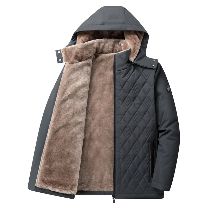 5XL Mannen Winter Nieuwe Casual Klassieke Warme Dikke Fleece Parka Jas Jas Mannen Herfst Mode Zakken Winddicht Parka Mannen Plus size