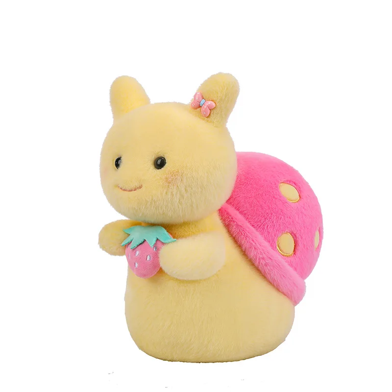 Kawaii Strawberry Baby Snail Plush Toy Stuffed Doll 8 Inch Cute Kids Birthday Christmas Gift for Children Perfect for Gifting