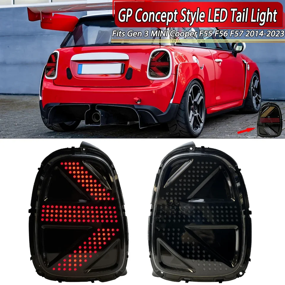For Gen 3 Mini F56 LED Tail Lights Assembly GP Concept Style Smoke