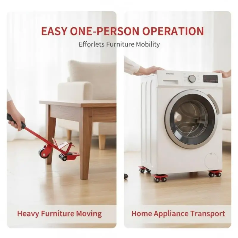5Pcs Lifting Moving Stuffs Helper Heavy Duty Furniture Casters Furniture Helper Washing Machine Refrigerator Transport Tool