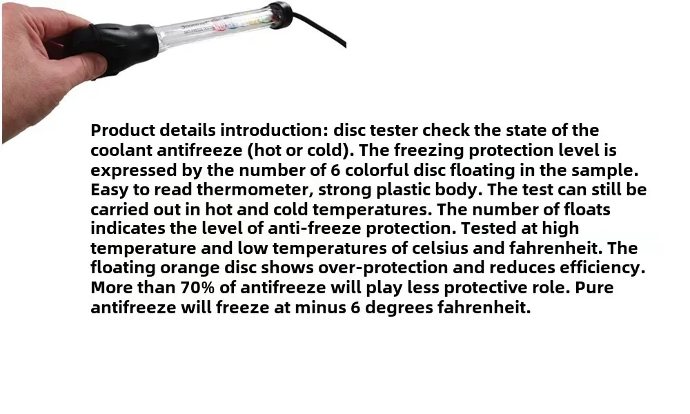 Professional Car Battery Battery Sealed Antifreeze and Anti-cooling Tester Specific Gravity Density Meter