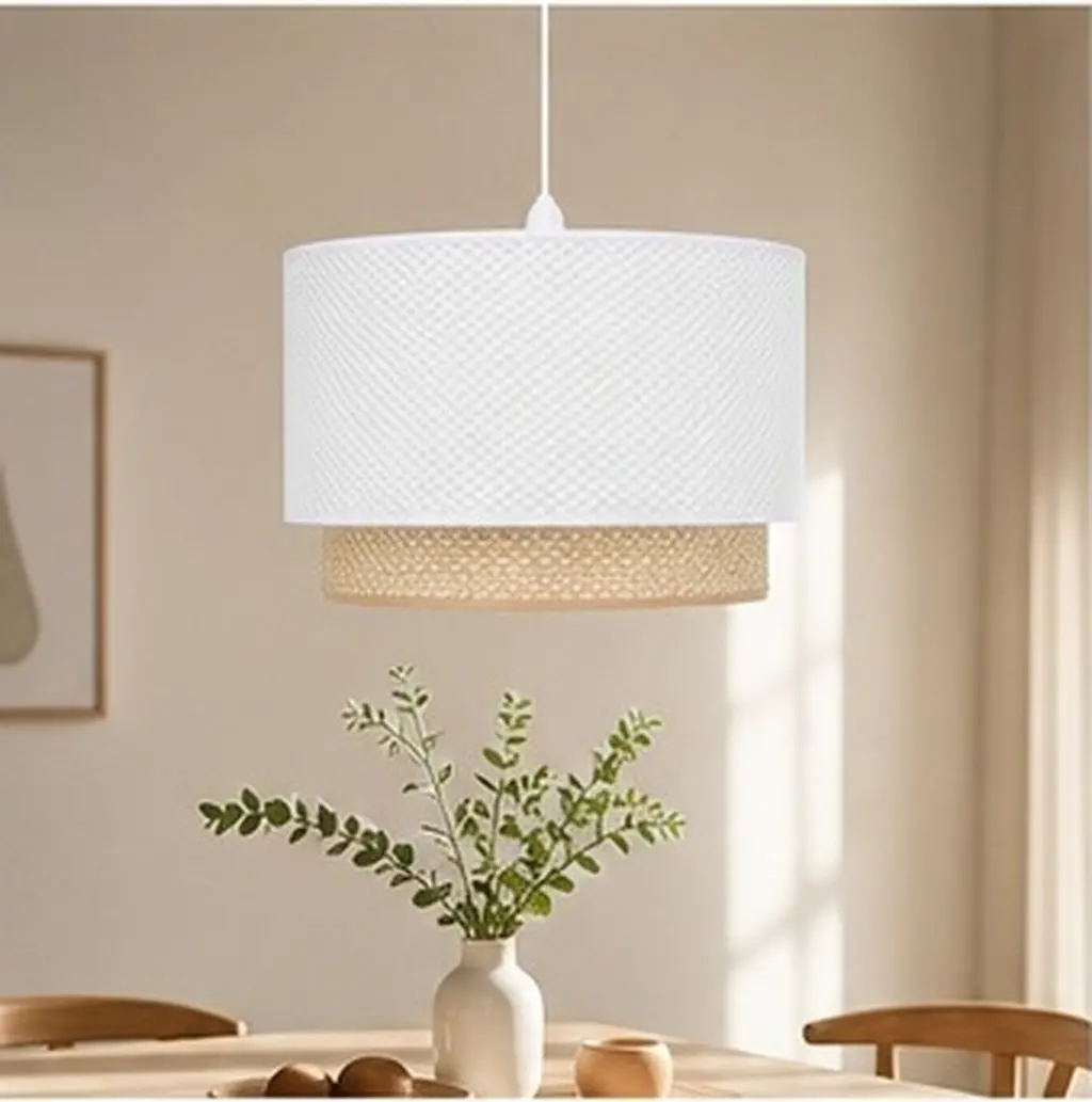 2 Tier Fabric Lampshade Metal Pendant Light Cover E27 E14 Classic Layered Lamp Shade Home Decor Lampshades for Table Lamps