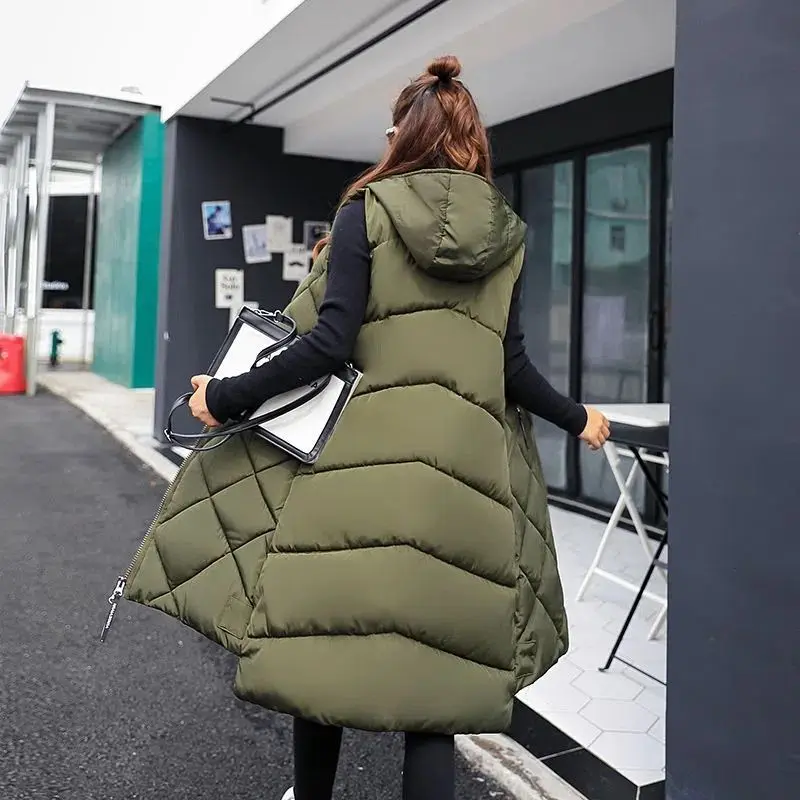

Fashion Sleeveless Waistcoat Women Cotton-Padded Parkas Puffer Vests Waistcoat Womens Down Cotton Vest Coat Autumn Winter Jacket