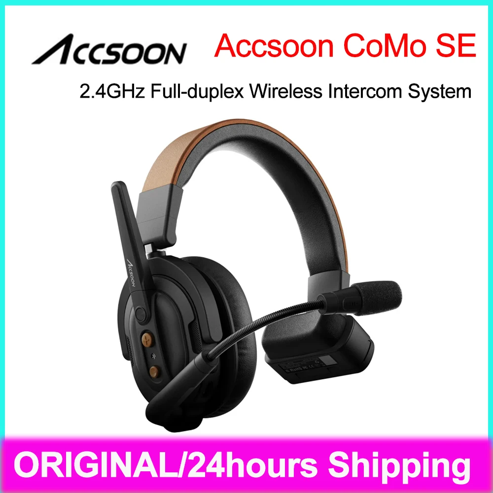 Accsoon CoMo SE 2.4GHz Full-duplex Wireless Intercom System 400m Transmission Range Stay Connected up to 5 Hands-Free Microphone