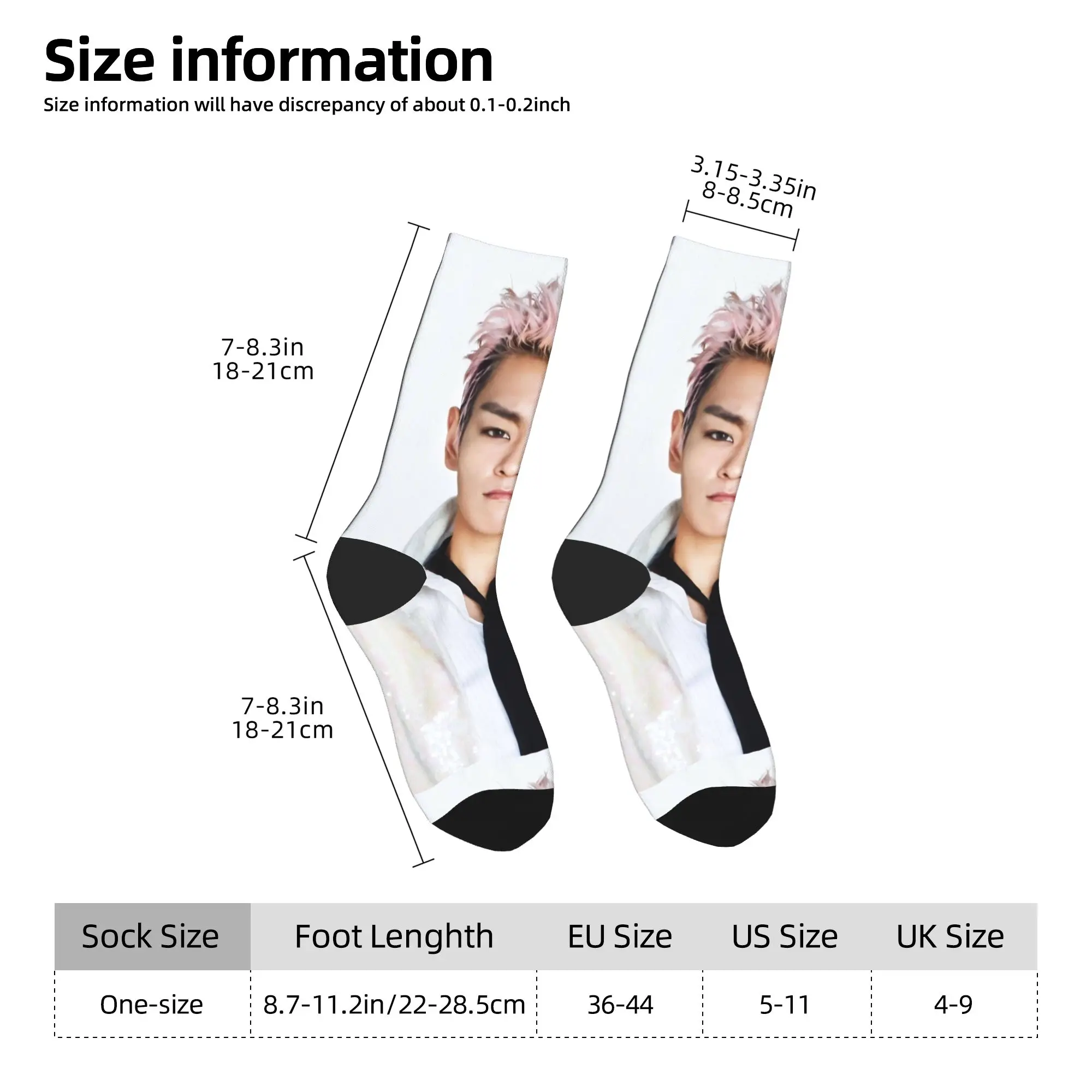 ถุงเท้าลายตลกของนักร้องเกาหลี T-TOP ถุงเท้ากันลื่นสำหรับฤดูหนาว ถุงเท้าผู้ชายคุณภาพสูง ลายสวยงาม ถุงเท้าสำหรับเล่นกีฬากลางแจ้ง