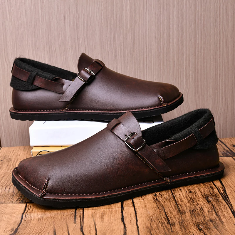 Mocassins paresseux pour hommes, grand, respirant, décontracté, semelle souple, léger, rétro, boucle personnalisée, printemps automne