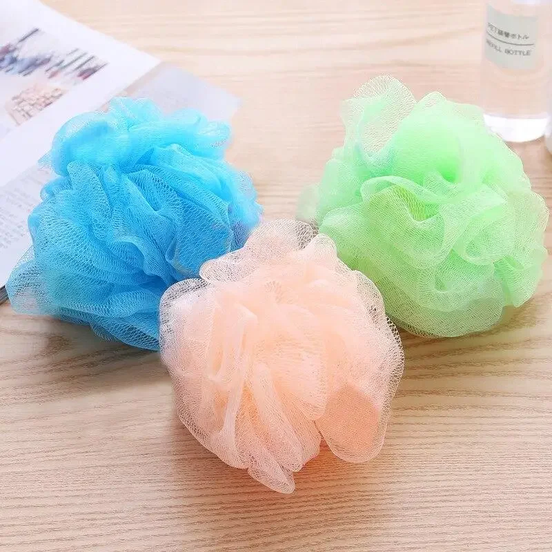 1Pcs Color Soft Bath Shower Balls Mesh Sponge Accessories Bathroom Supplies Bath Flower Bath Shower Scrubber Easy To Clean