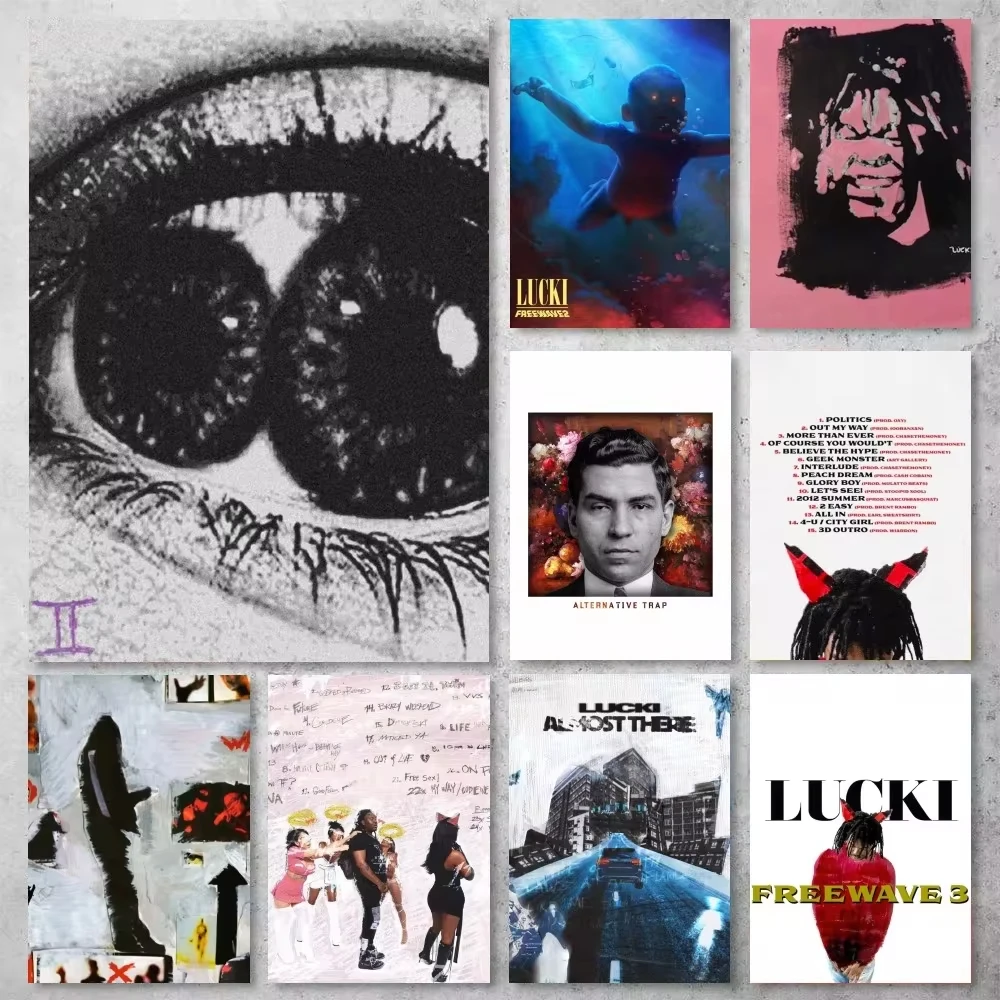 Lucki Rapper 2-sided Platinum 2 Poster Gallery Printing Self-adhesive Home Decoration Decoration Wall Decoration Painting