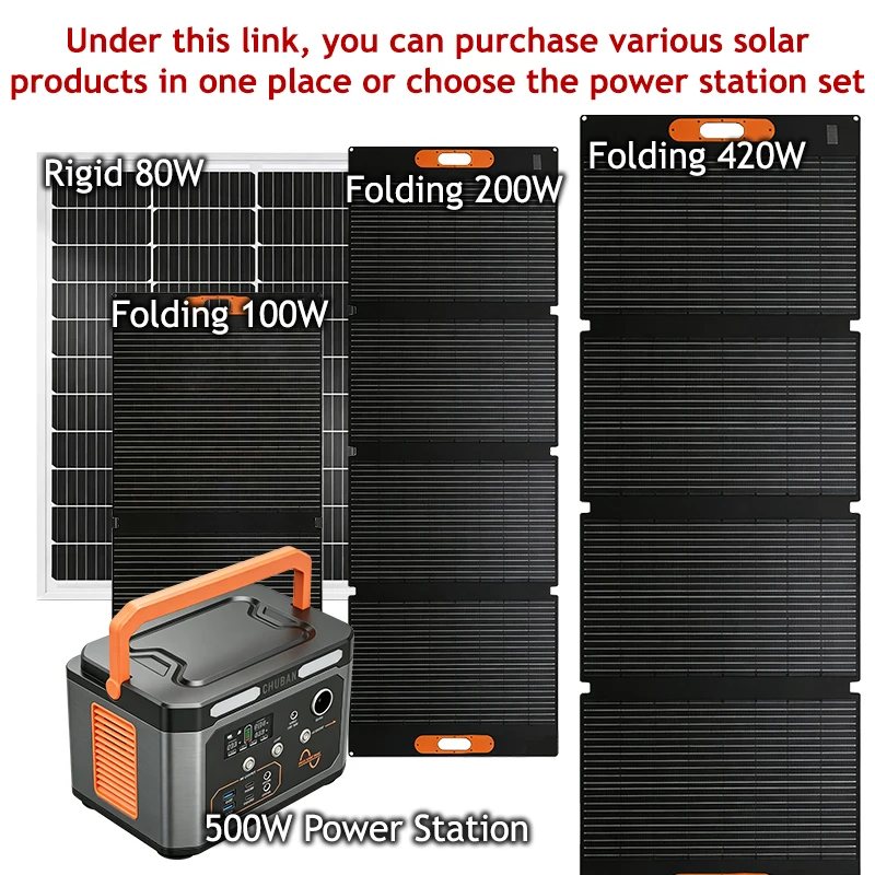 Disponibili Singolarmente: Stazione di Alimentazione 500W e Pannello Solare Portatile 100W 200W 420W con Pannello in Vetro per Campeggio