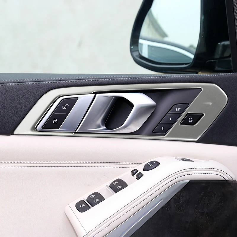 

Для BMW X5 G05 2019-2022 левая внутренняя дверная ручка рамка декоративная наклейка отделка из нержавеющей стали автомобильный Стайлинг аксессуары для интерьера