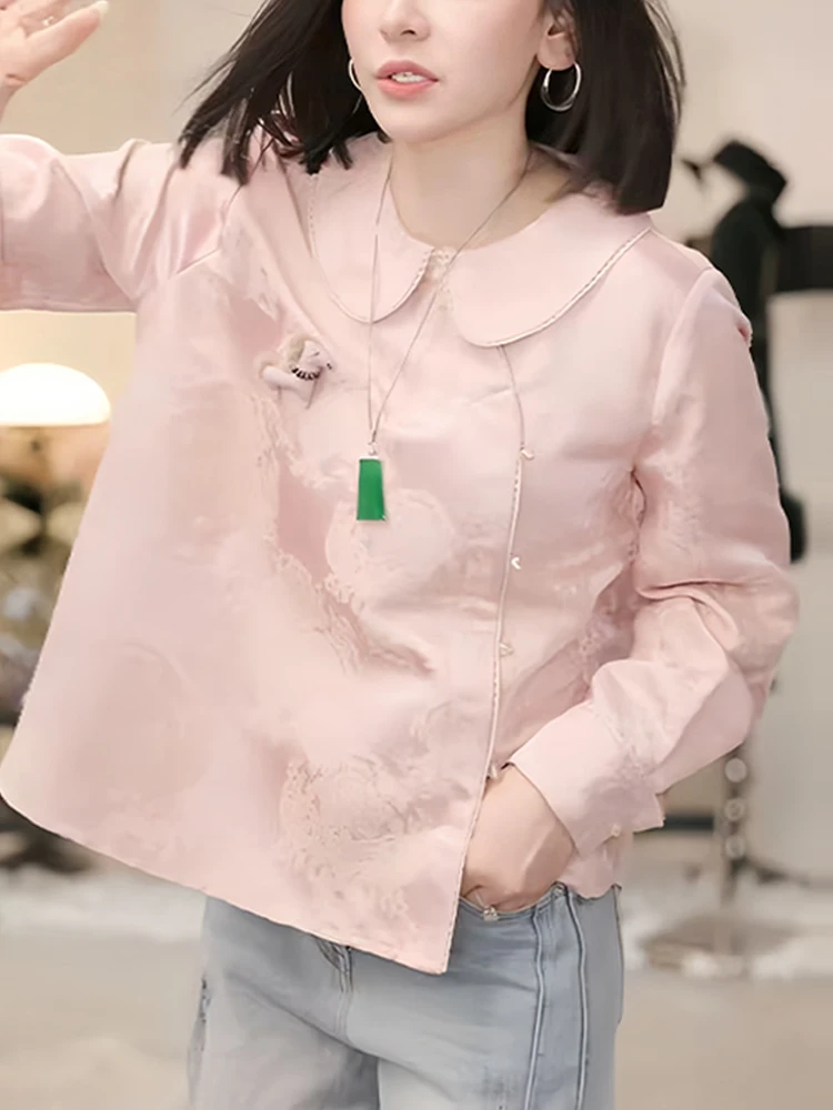 

Женская футболка Ele Chinese Sle с боковым синим дизайном, свободный крой, модный трендовый топ для весны и осени от Ni Yali