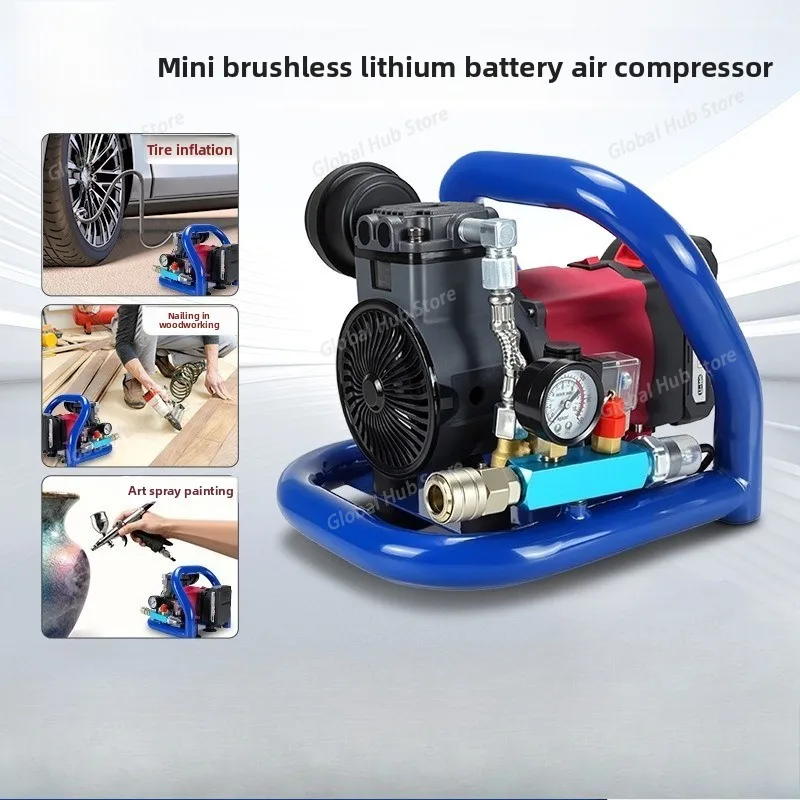 

Rechargeable Lithium Battery Air Compressor Vehicle-mounted Small Portable Air Pump Cylinder-less Lithium Battery Air Compressor