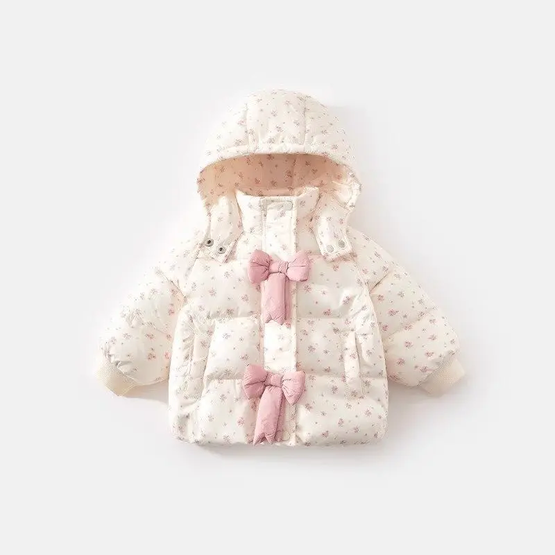 

Осенне-зимнее пальто Kawaii с хлопковой подкладкой для девочек, толстовка с капюшоном на флисовой подкладке, легкая теплая утепленная домашняя одежда, стеганая куртка, детская одежда