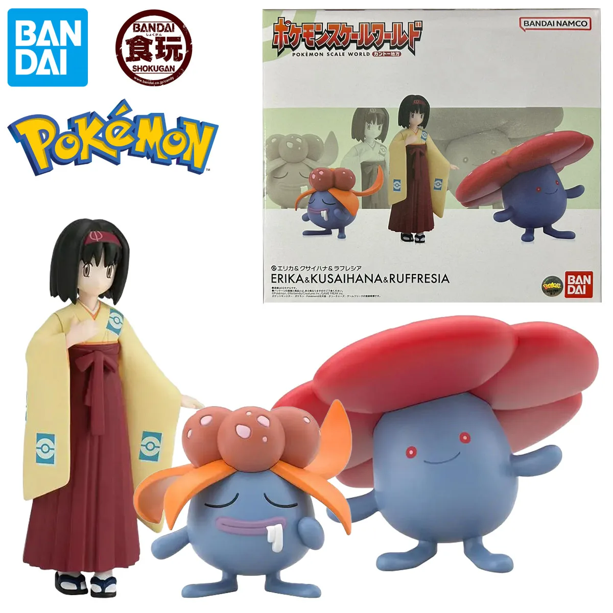 Genuine Official Original Bandai Pokemon Erika Vileplume Gloom  Figure Anime Genuine Collectible Boxed Model Dolls Toy