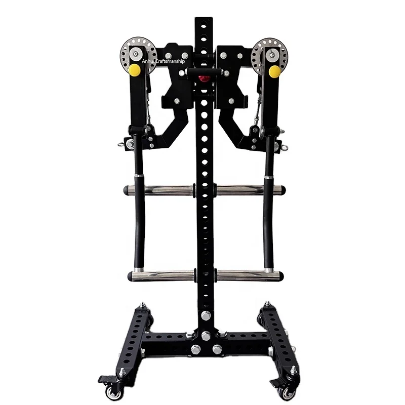 

75x75mm Square Tube Squat Rack with Plate Storage, Lateral Raise & Chest Fly Attachment - Multi-Functional Home Gym Power Cage