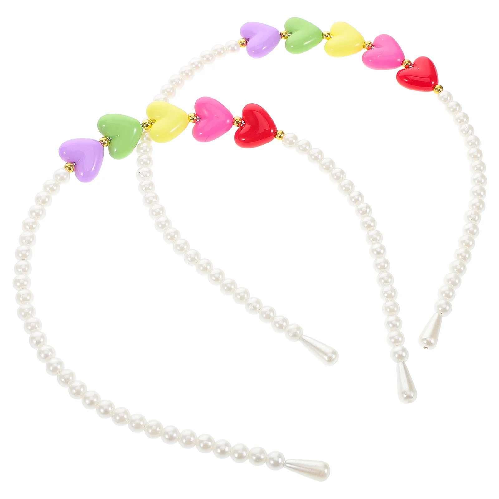 

2Pcs Heart Shaped Headband Valentine Accessories Women Red Boppers Hair Hoop Party Durable Fashionable Social Ideal