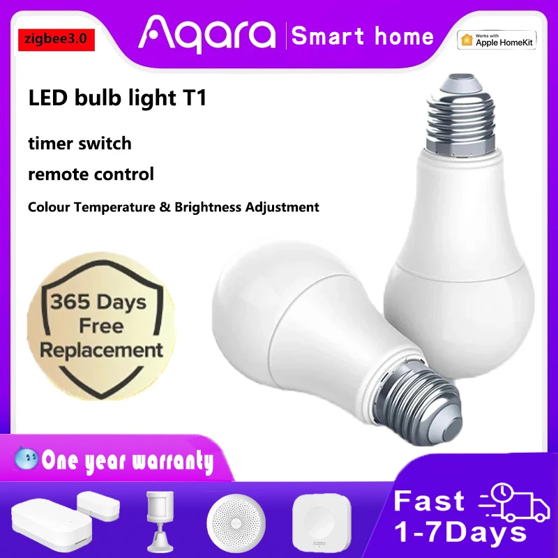 

НОВАЯ умная светодиодная лампа Aqara T1 Zigbee 3.0 E27 2700K-6500K 220-240V Умная дистанционная лампа для Xiaomi Mi home HomeKit Smart Home