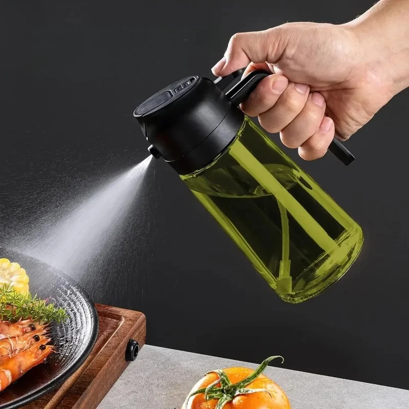 Dark Shading Oil Spray Bottle Kitchen Dedicated2Combination1Olive Oil Dispenser Dark green glass oil bottle​