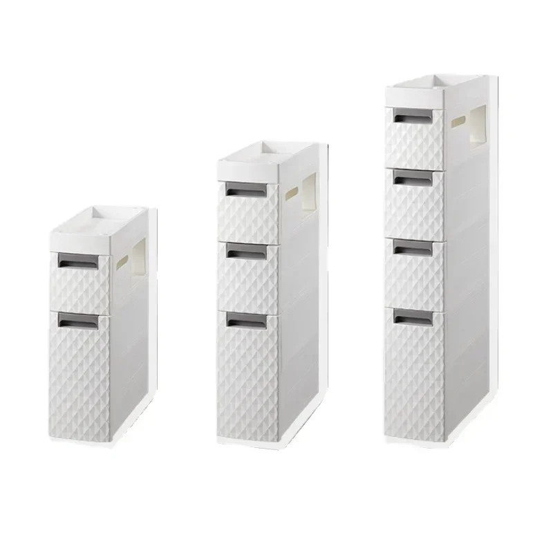 Multi-functional 18CM Wide Bathroom Slot Storage: Large Capacity Cabinet Ideal for Narrow Toilet Spaces