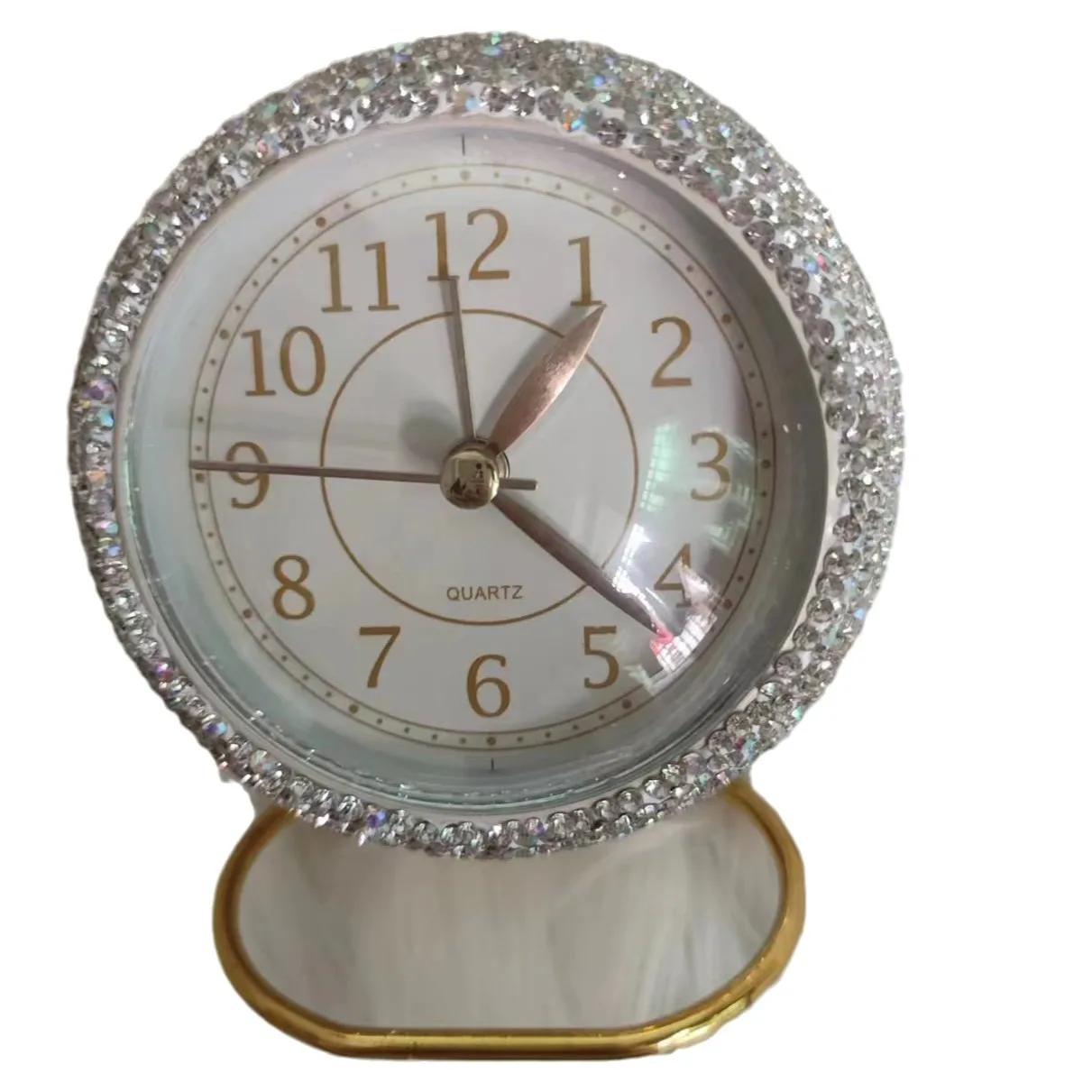 LH metal clock creative silent alarm clock simple living room bedroom quartz clock