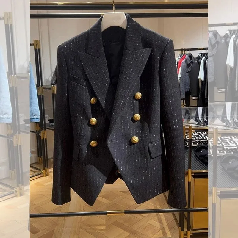 2026 New Popular Small Suit Short High-end Fried Street Black Casual Blazer Women's Early Autumn Temperament Commuting Jacket