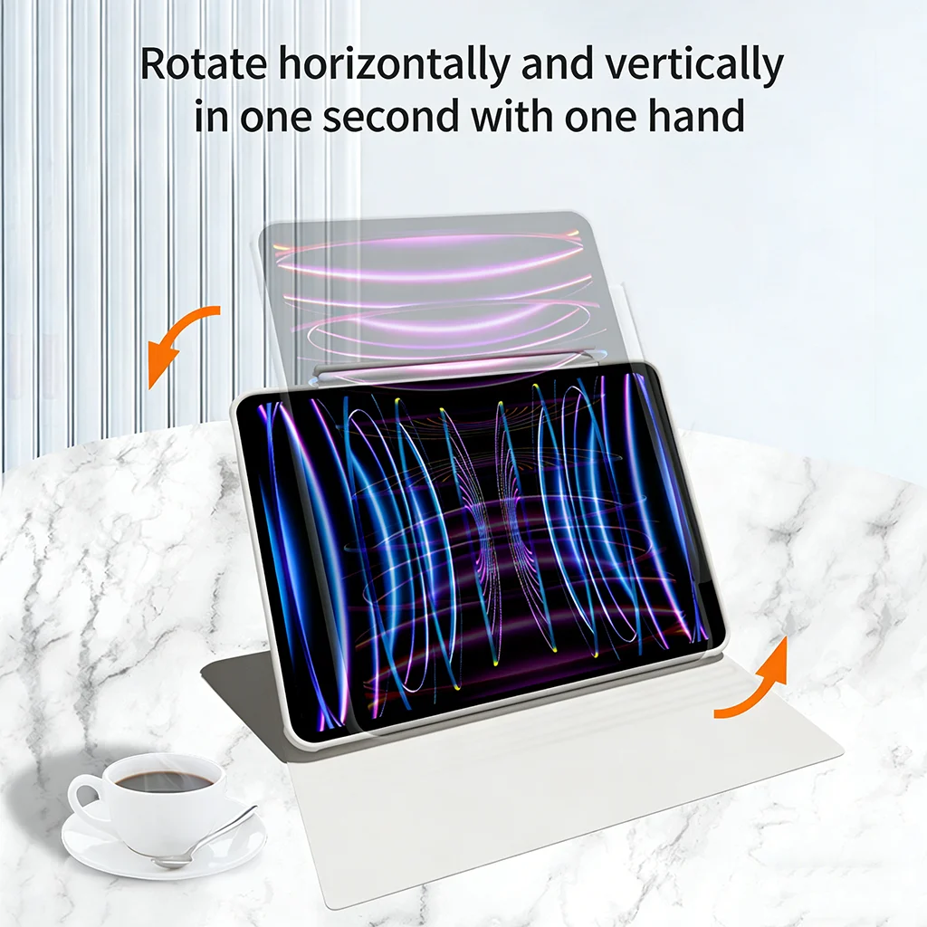 Case for iPad Air 4-8, Pro 11, 10.2 - 360° Rotatable, Retractable Pencil Slot, Camera Protection, Macaron Tone, Auto Wake/Sleep