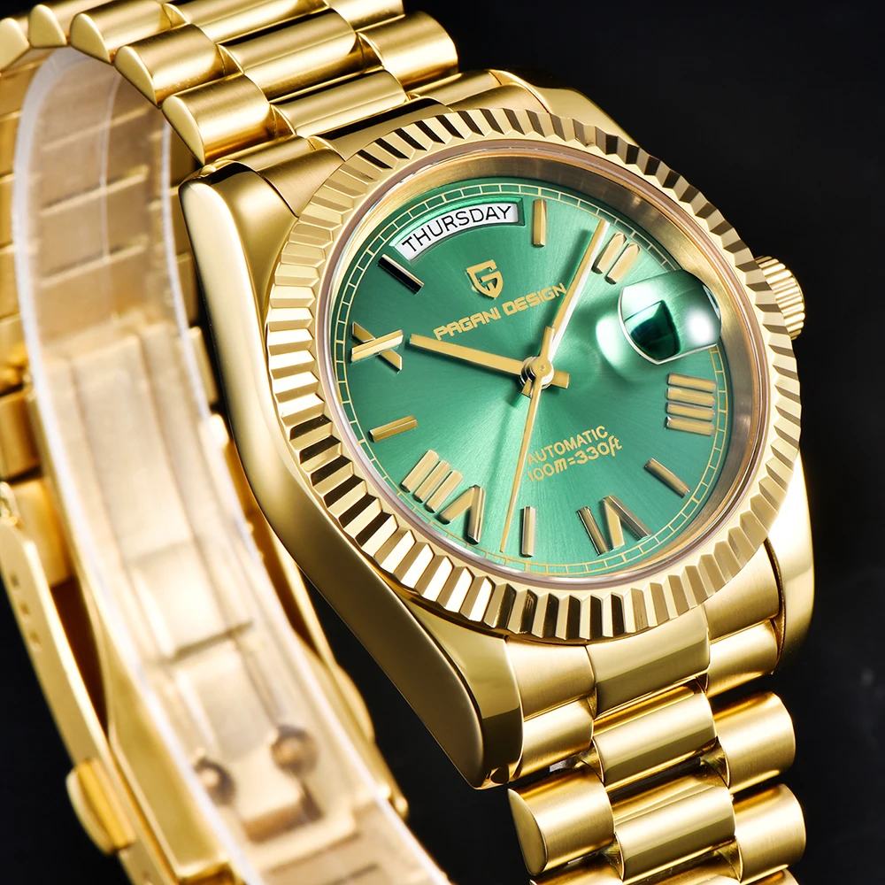 2025 جديد PAGANI تصميم ساعة أوتوماتيكية أفضل ساعات رجالي ساعات آلية للرجل موضة الفولاذ المقاوم للصدأ الياقوت مرآة ساعة