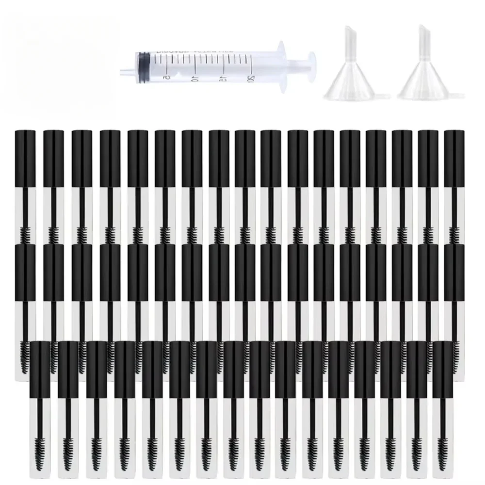 

100PCS 10ML Protable Empty DIY Mascara Tube with Eyelash Wand Container with Funnels Transfer Pipettes for Travel Wholesale