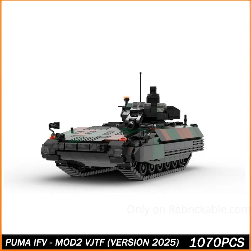 

MOC Военная машина серии Германия PUMA IFV - MOD2 VJTF (Версия 2025) MOC Строительные блоки Кирпичи Модель Сборка игрушек 1070 шт.
