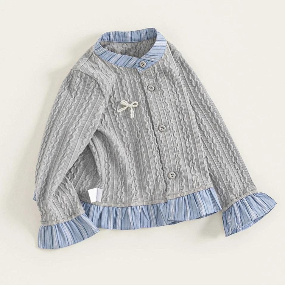 

Girls Sweater 2025 Autumn and Winter New Childrens Clothing Girl Baby Foreign Style Long Sleeve Splicing Knitted Sweater Casual