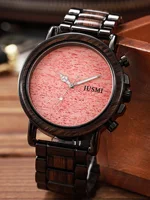 Niche Wood Watch Novedad Moda Distintivo Reloj de Cuarzo para Hombres para Regalos de Navidad y Halloween