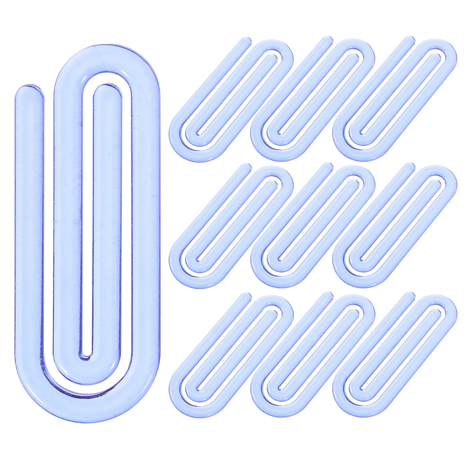 

60pcs Blue Folder Cute Plastic Paper Clips for Office Files Binder Memo Photos Note Storage Small Jumbo Craft Gifts