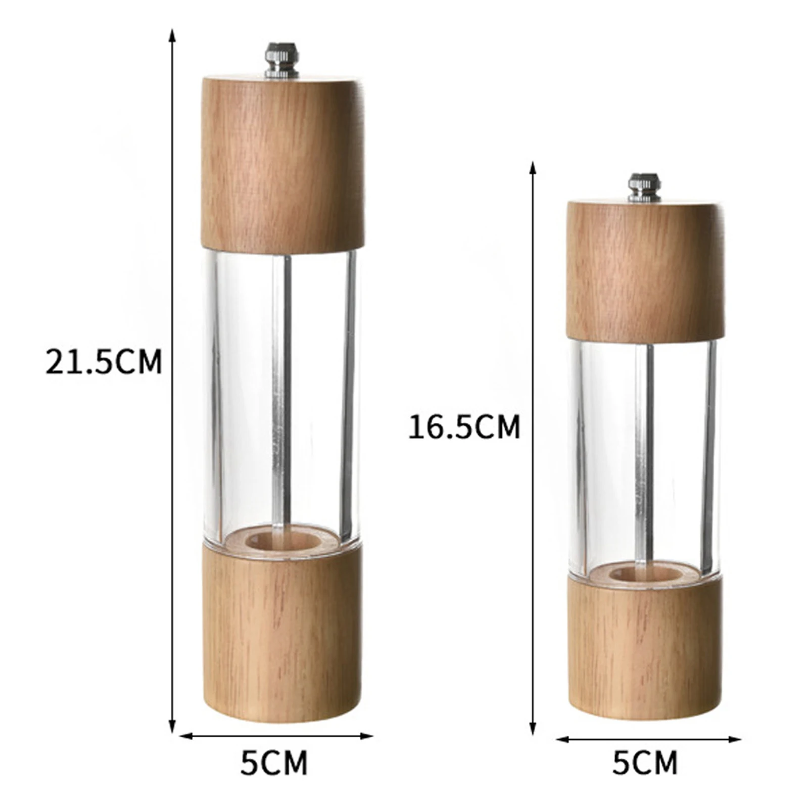 Manual Pepper Grinder, Wood Acrylic Pepper Grinder, Multifunctional Oak Patchwork Manual Spice Grinder for Efficient Grinding