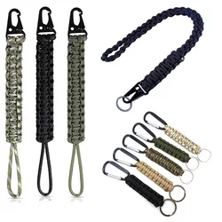 Corda de guarda-chuva ao ar livre Cordão do telefone Fivela de aço Corda Paracord Sobrevivência Faca de nylon Olecranon Lanyard Chaveiro Strap Pendant