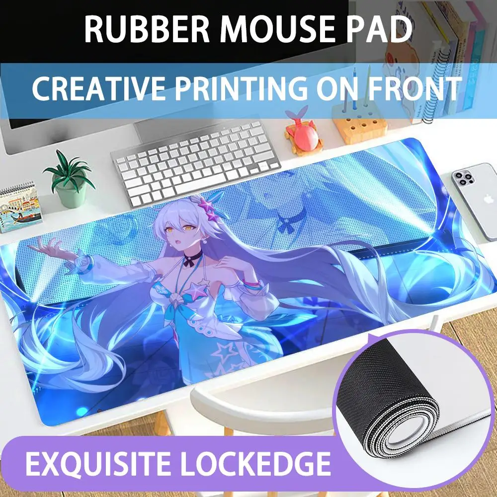 

Mouse Pad rubber mouse pad with edge-locking computer mouse pad for gamers HD Honkai Impact printing desk pad and keyboard pad