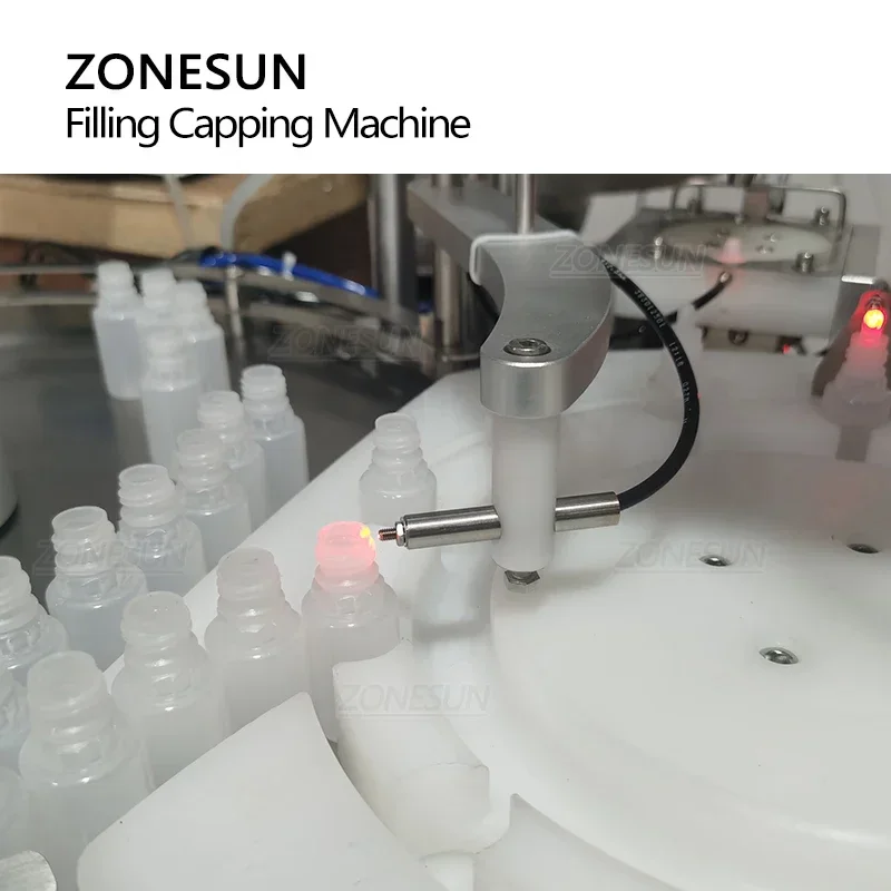 ZONESUN Tappatrice per riempimento pompa peristaltica per bottiglie di gocce automatiche rotanti da tavolo